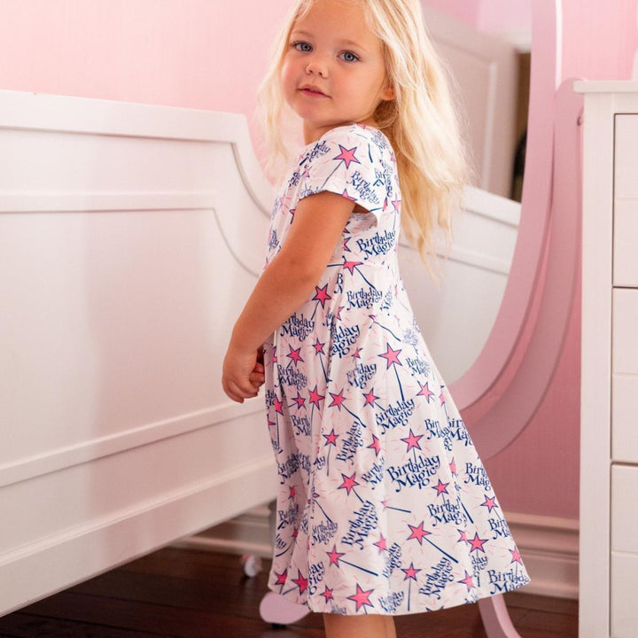 Swirly Girl Short Sleeve Dress - Magical Birthday - Dresses