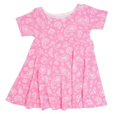 Swirly Girl Short Sleeve Dress - Paisley Pink - 2 Years - dresses - baby
