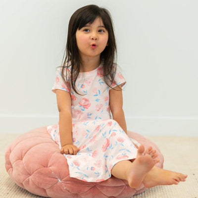 Swirly Girl Short Sleeve Dress - Peony Pink - dresses - baby