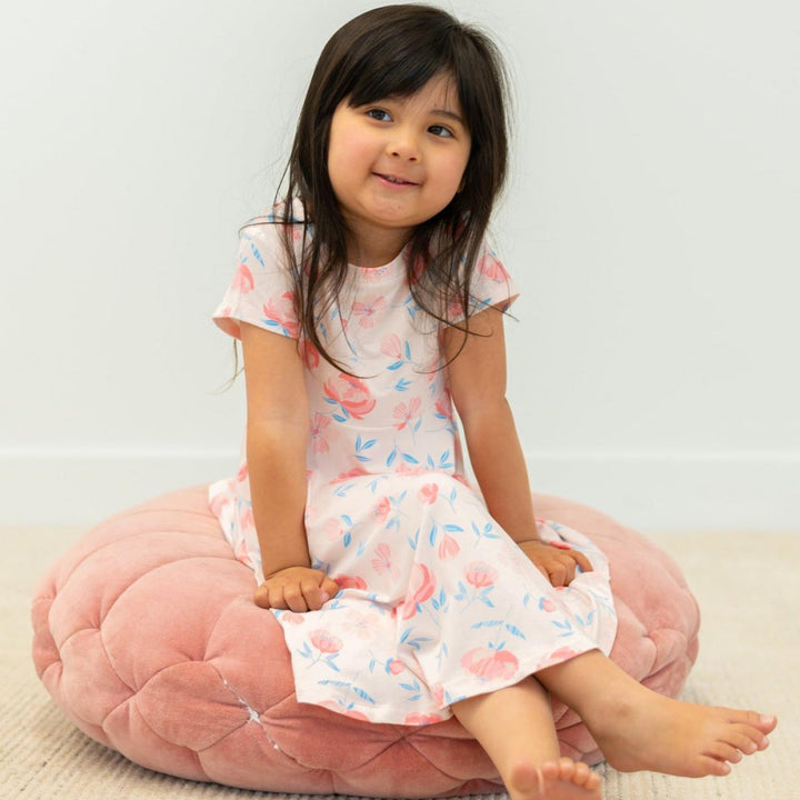 Swirly Girl Short Sleeve Dress - Peony Pink - dresses - baby