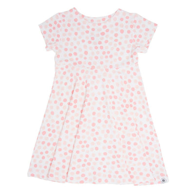 Swirly Girl Short Sleeve Dress - Polka Dot Pink - Dresses