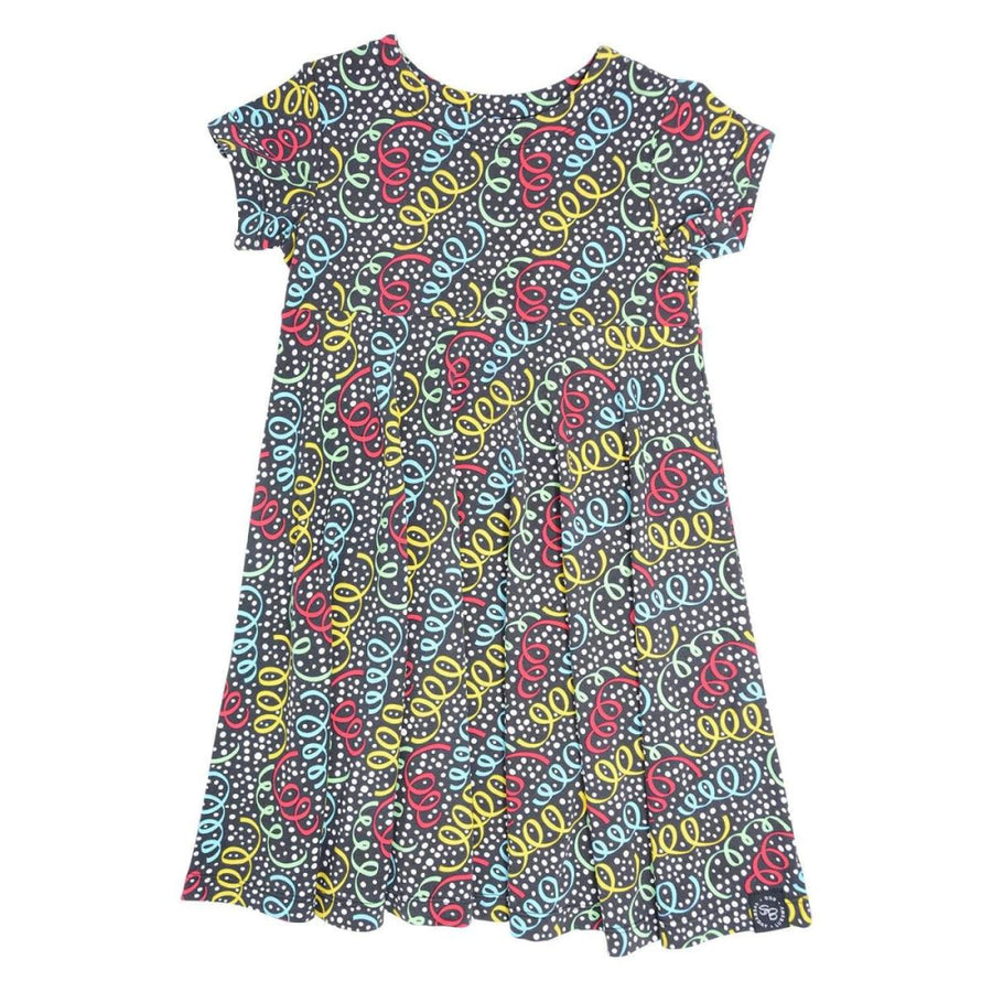 Swirly Girl Short Sleeve Dress - Streamers - Dresses
