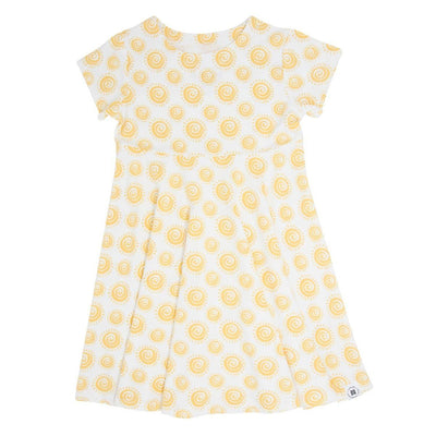 Swirly Girl Short Sleeve Dress - Sunshine - Dresses
