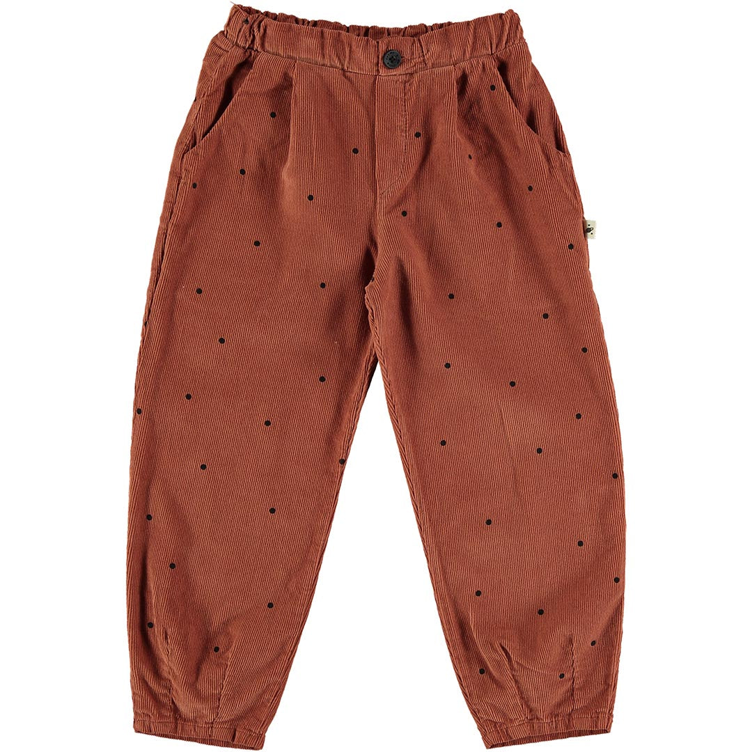 Kids Dot Trousers - Rust