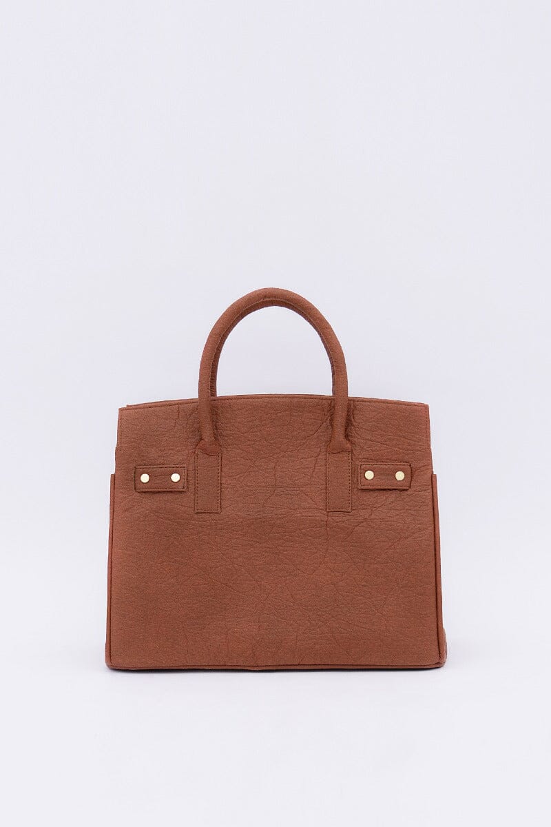 Sydney Handbag Pinatex - Mocha Brown