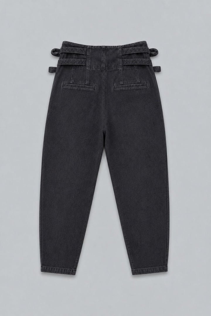 Sydney Side Tie Pants - Black - Pants