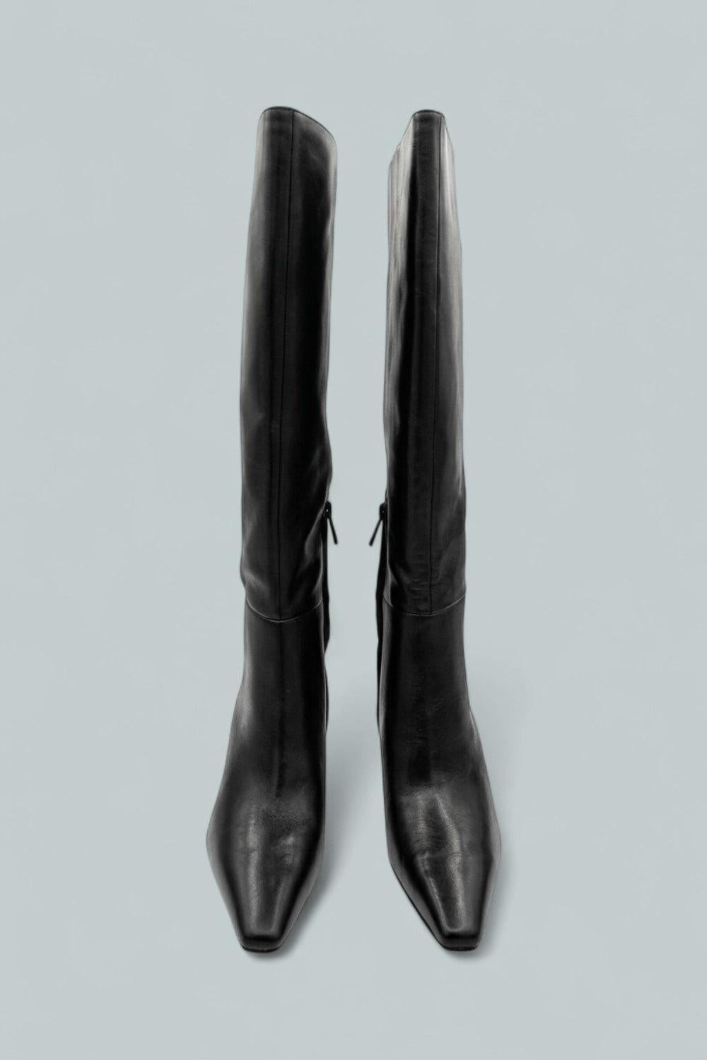Sylvia Pointed Toe High Heel Boots - Black - 5.5 - Boots