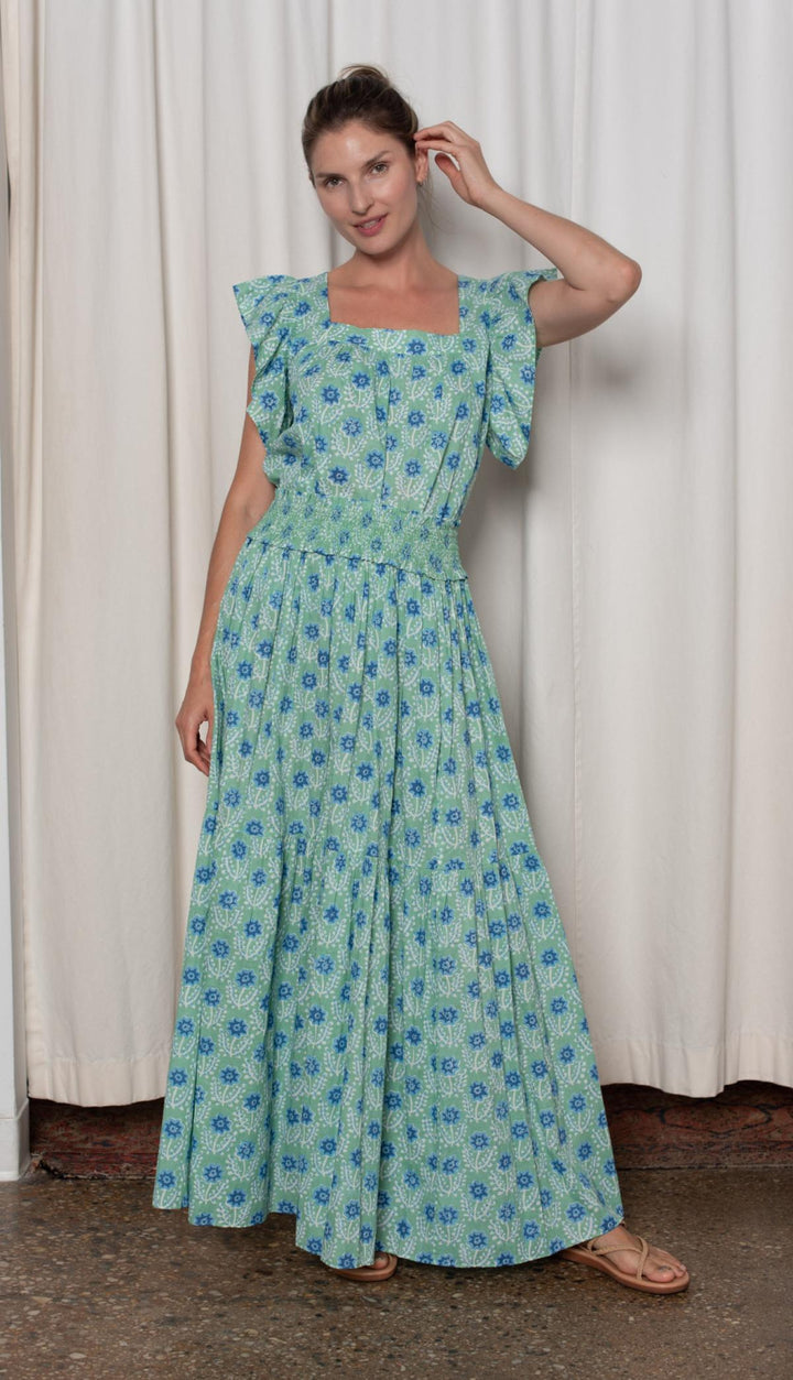Sylvie Skirt - Green and Blue Azalea - Skirt