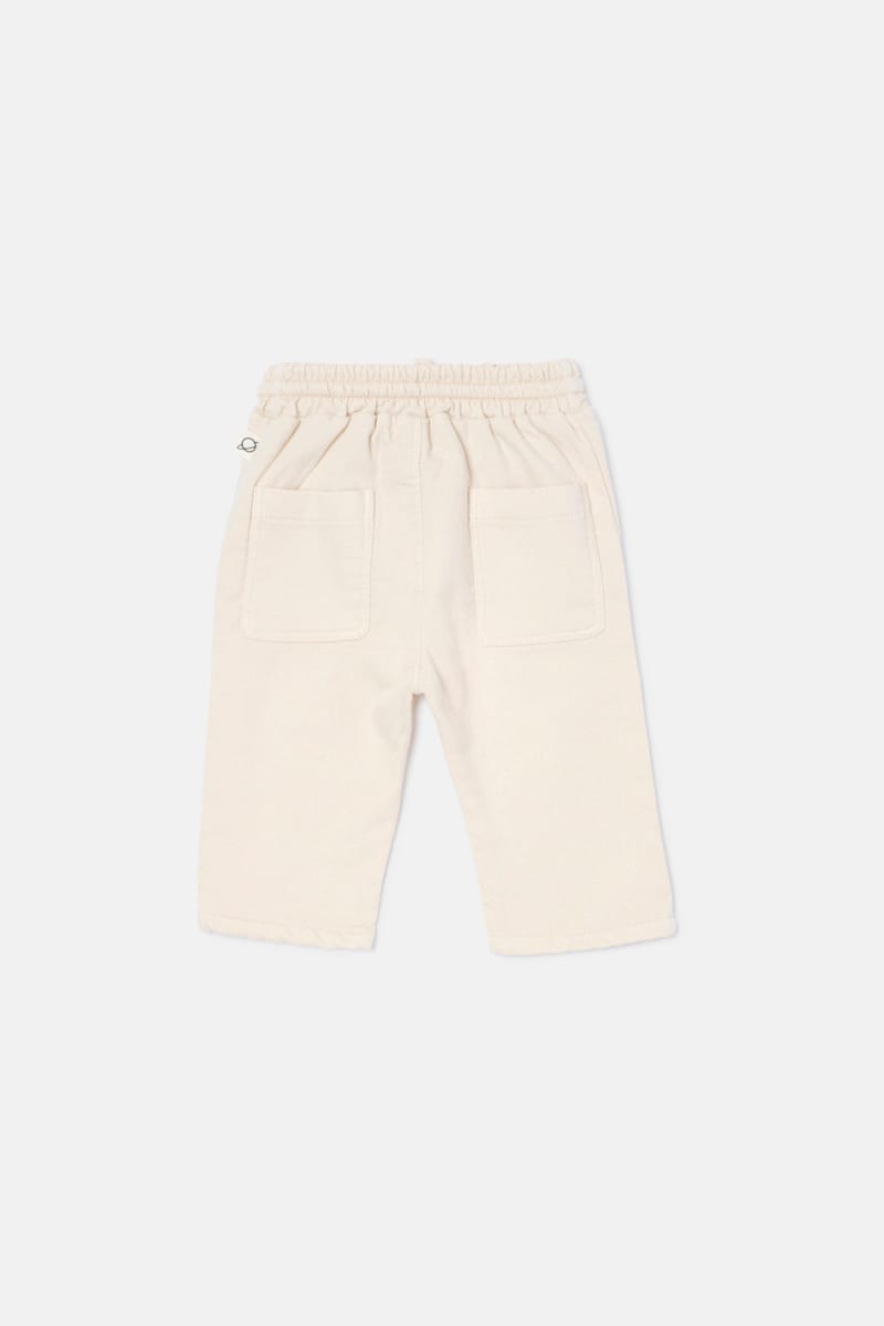 Twill Plush Baby Pants - Stone