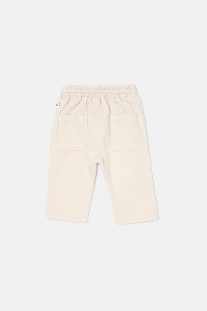 Twill Plush Baby Pants - Stone