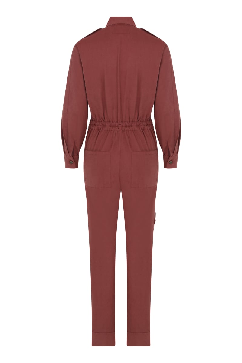 Dorothy Cotton Jumpsuit - Burgundy