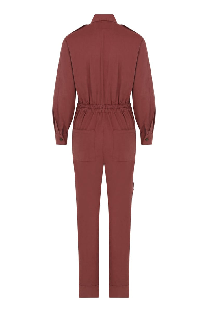 Dorothy Cotton Jumpsuit - Burgundy
