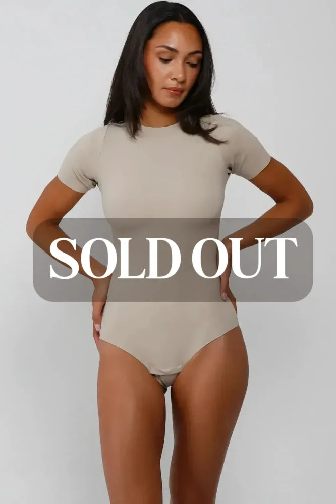 T-Shirt Bodysuit - Long - Dune - FINAL SALE - Bodysuit