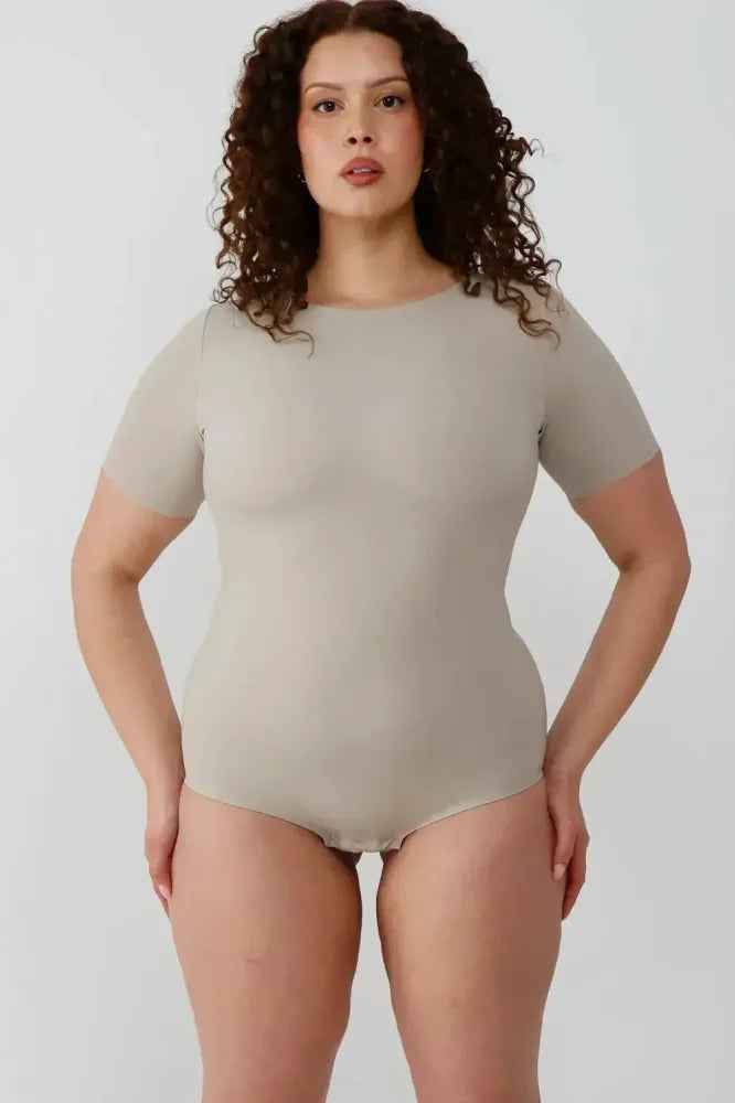 T-Shirt Bodysuit - Long - Dune - FINAL SALE - Bodysuit