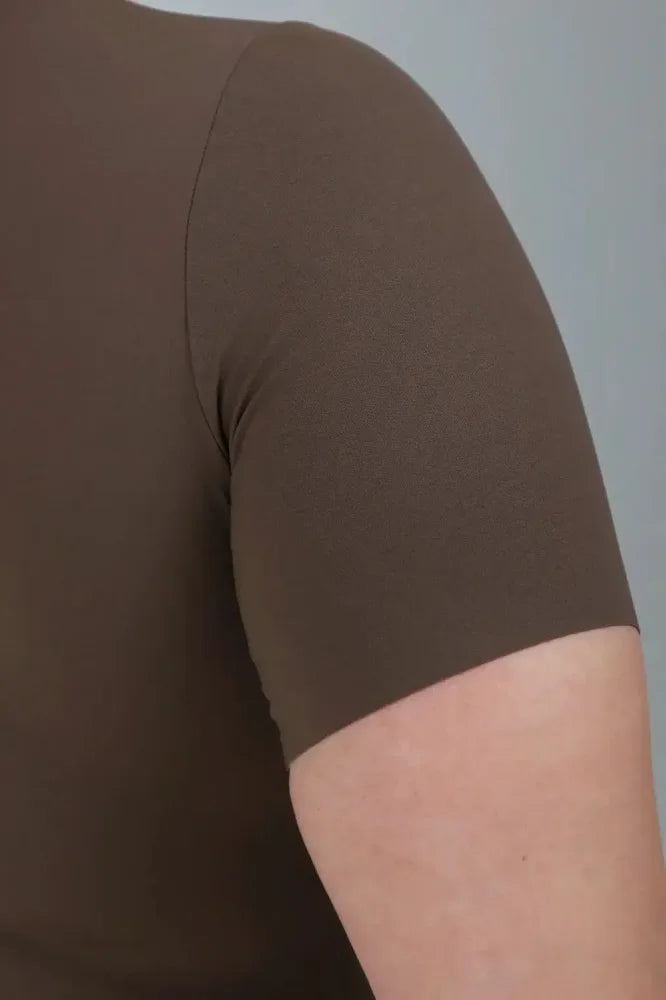 T-Shirt Bodysuit - Long - Mocha - FINAL SALE - Bodysuit
