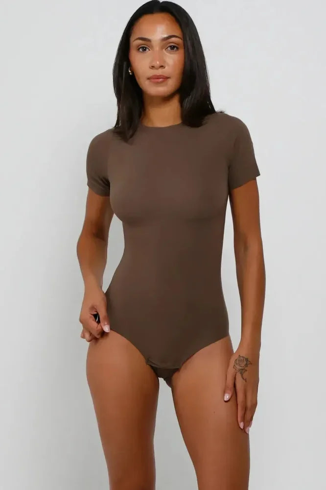 T-Shirt Bodysuit - Long - Mocha - FINAL SALE - Bodysuit