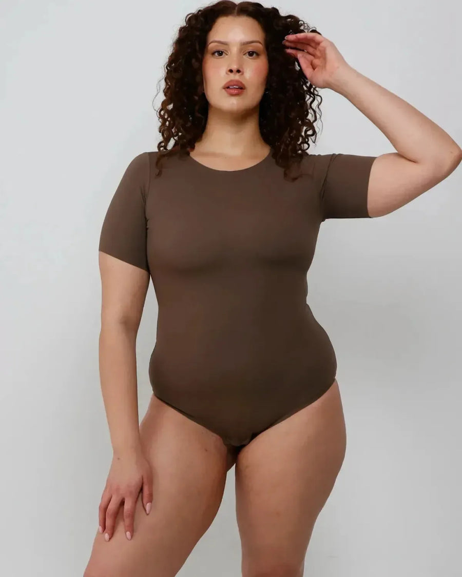 T-Shirt Bodysuit - Long - Mocha - FINAL SALE - Bodysuit