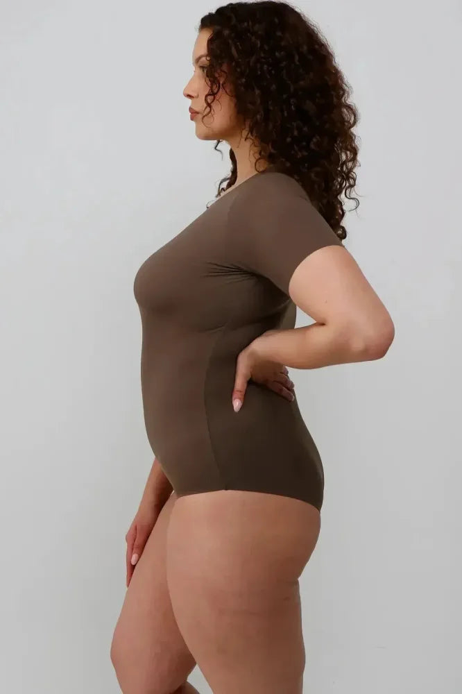 T-Shirt Bodysuit - Standard - Mocha - FINAL SALE - Bodysuit