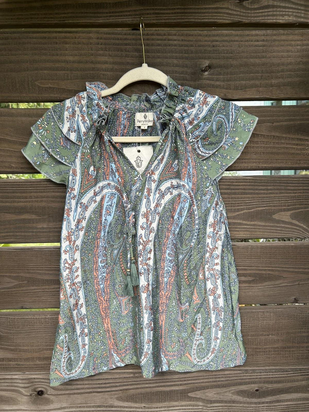 Varina Top - Green, Orange, Blue, Little Gold