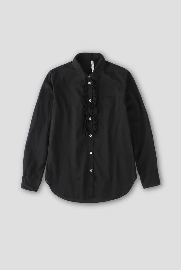 Ruffle Shirt - Washed Black