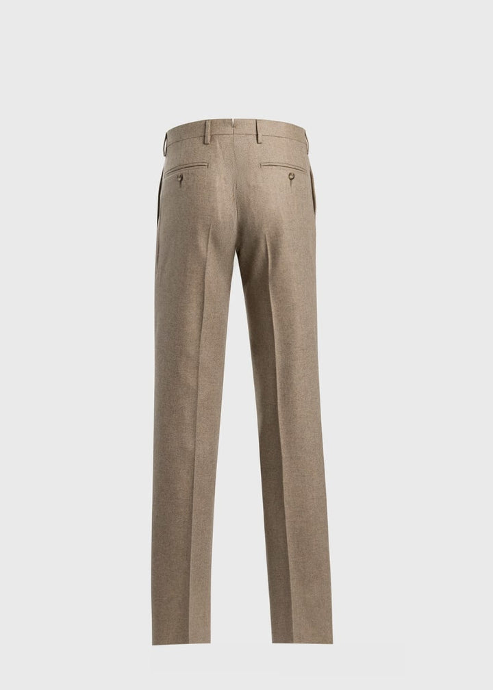 Wool & Cashmere Bone Flannel Trouser - Mink