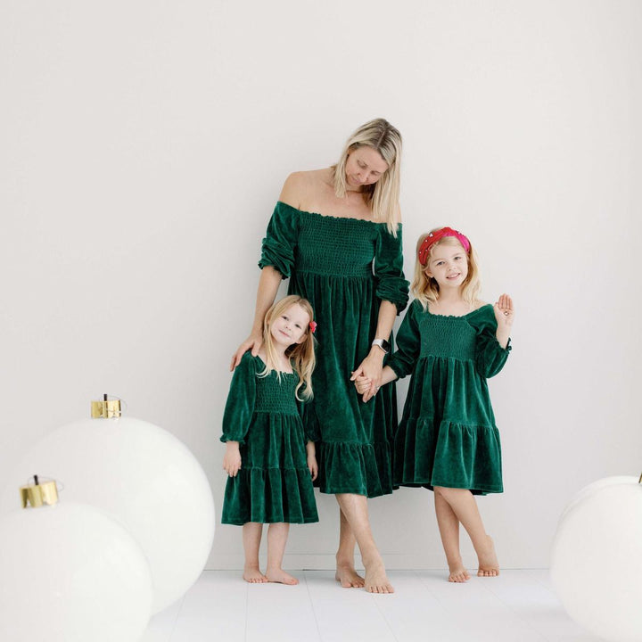 Velour Adult Life of the Party Dress - Green