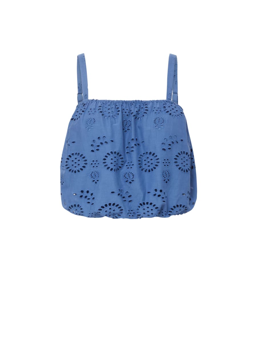 Dani Top In San Andrés Eyelet - Steel Blue