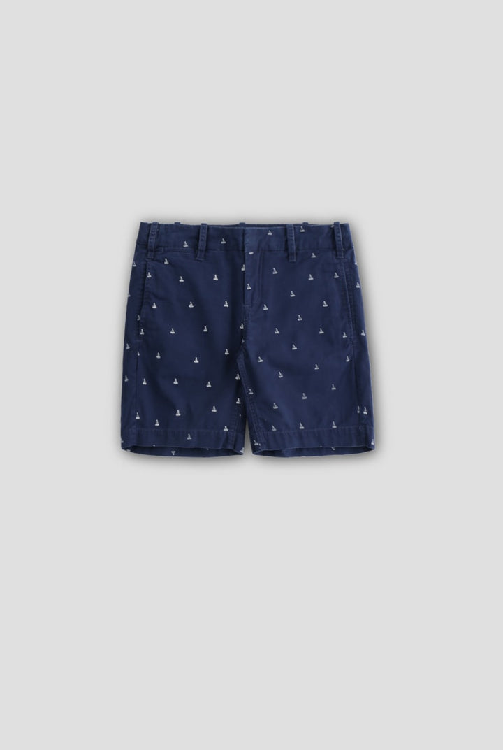Boat Print Day Short - Navy
