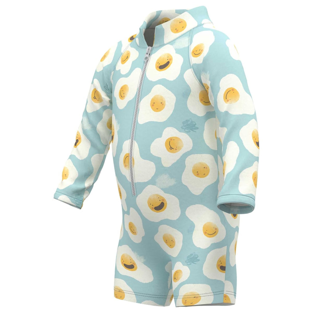Zipper Rashguard Romper - Eggs