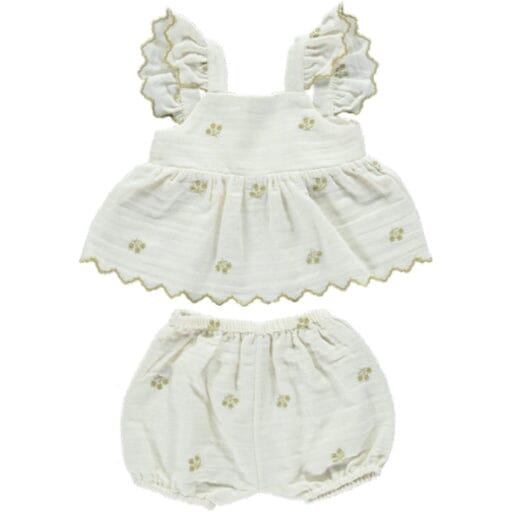 Olivia Baby Set - Embroidered Floral Sets Bebe Organic