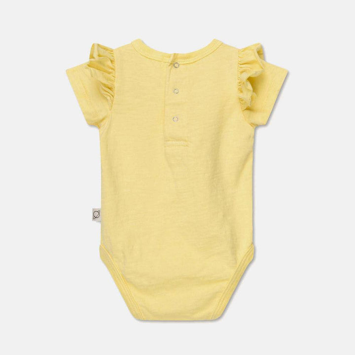 Slub Ruffle Baby Bodysuit - Yellow - Bodysuit
