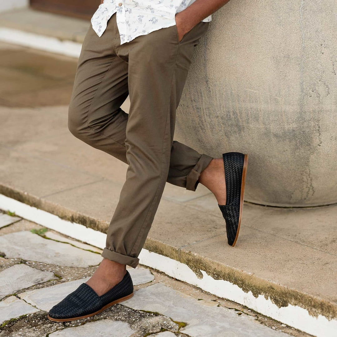 Alejandro Woven Slip On - Black