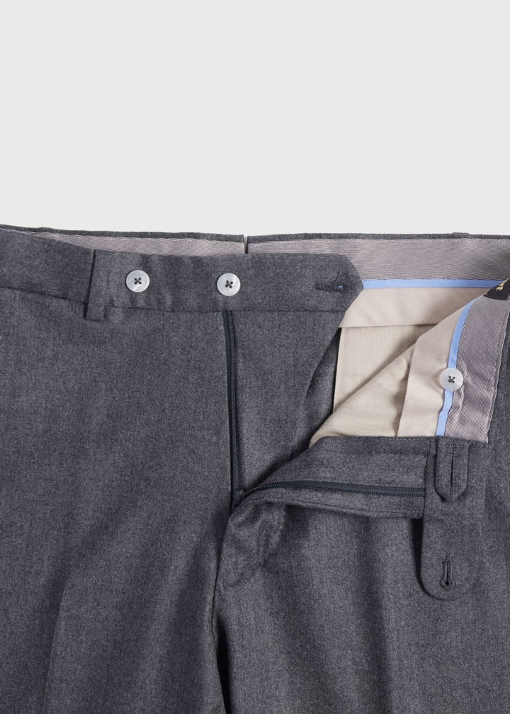Wool & Cashmere Flannel Pant - Grey
