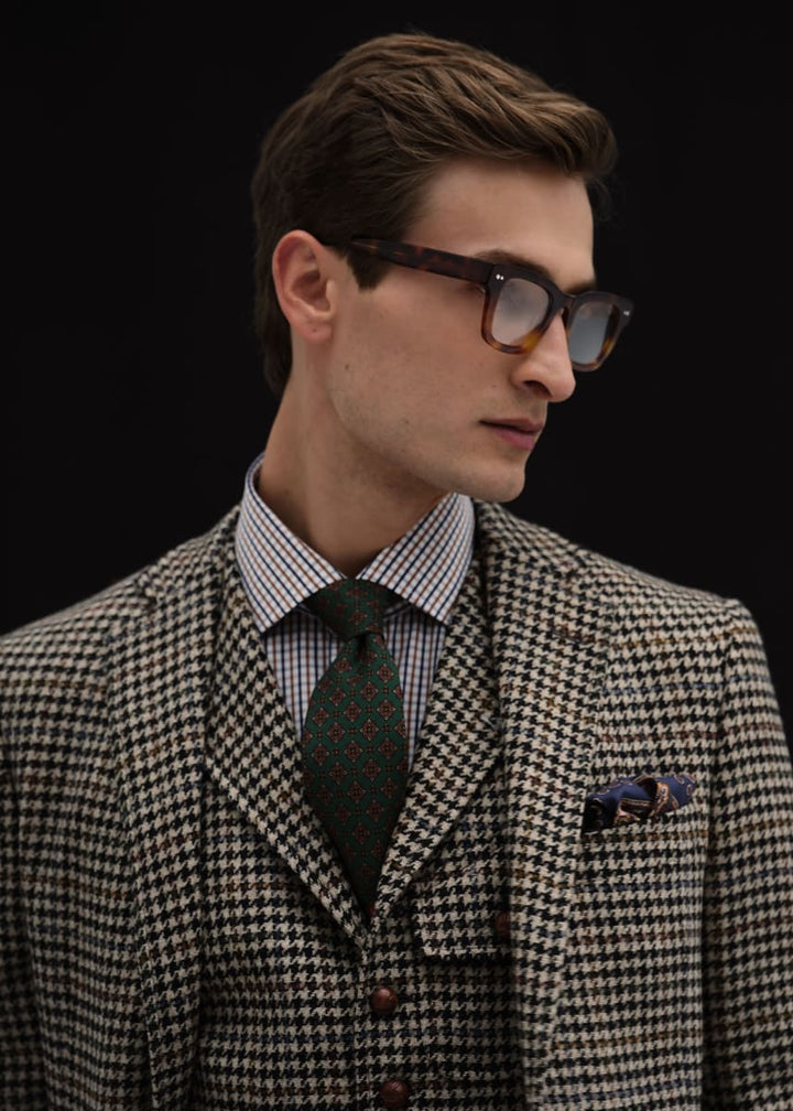 Cotton Plaid Sport Shirt Classic Fit - Brown
