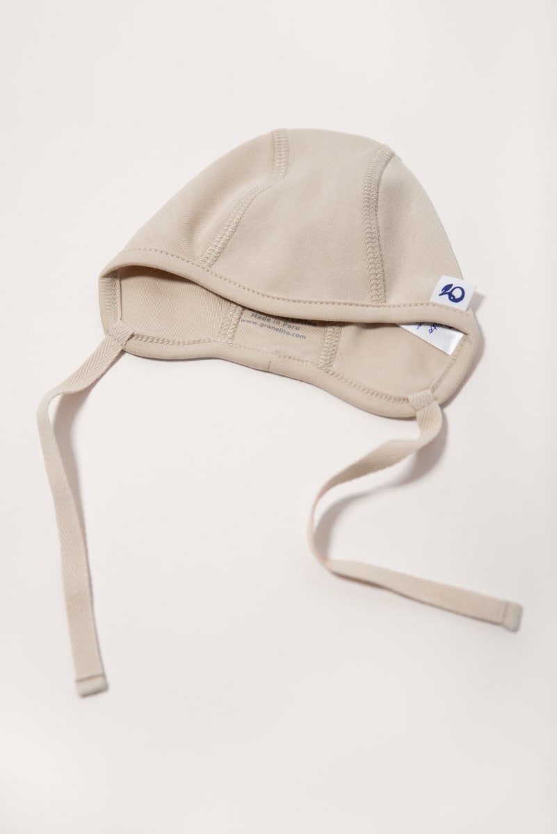 Organic Pima cotton baby hat - Sand