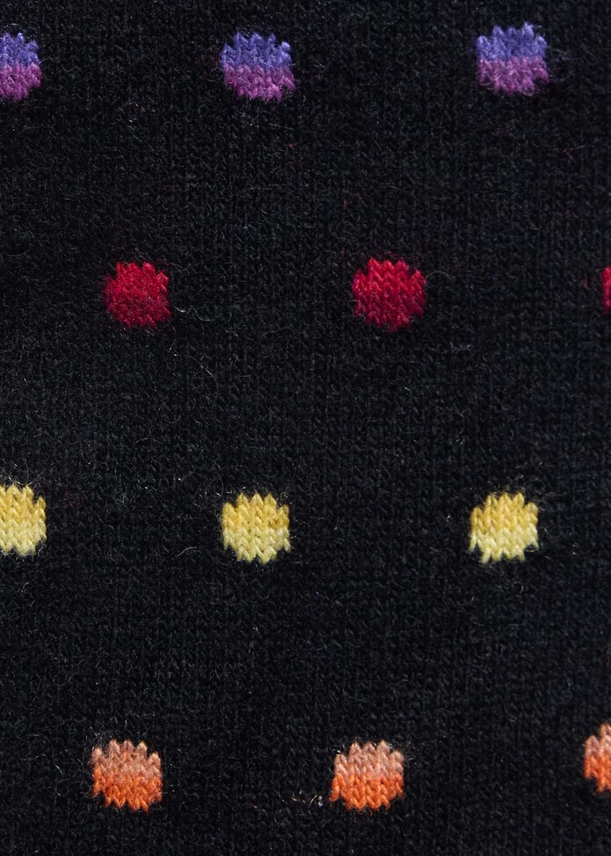 Crew Chunky Colorful Dot Sock - Black