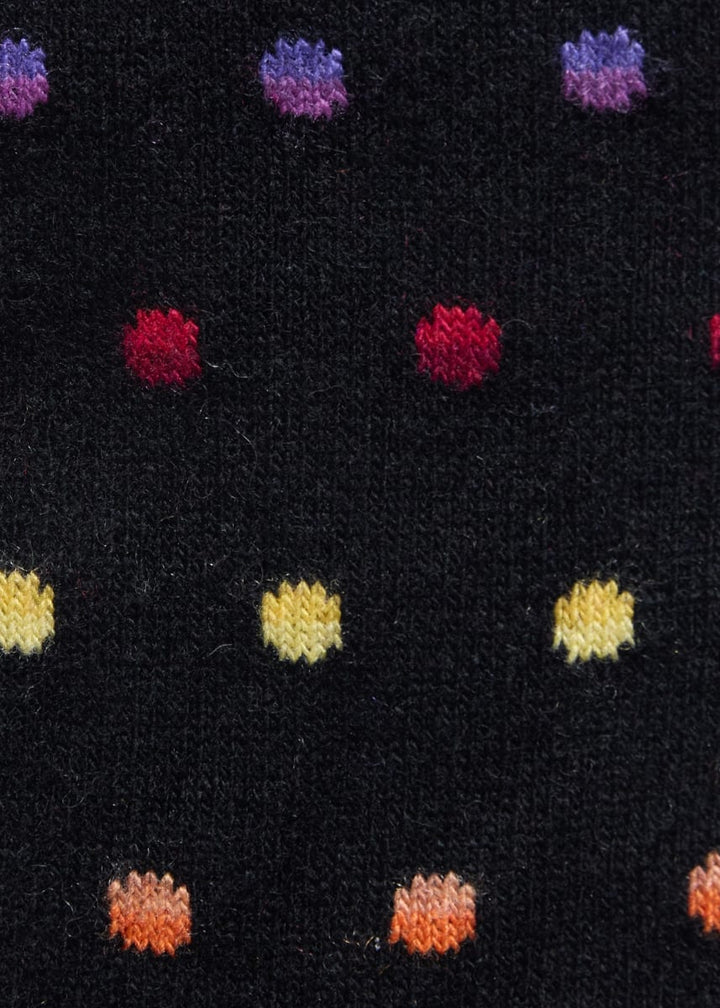 Crew Chunky Colorful Dot Sock - Black