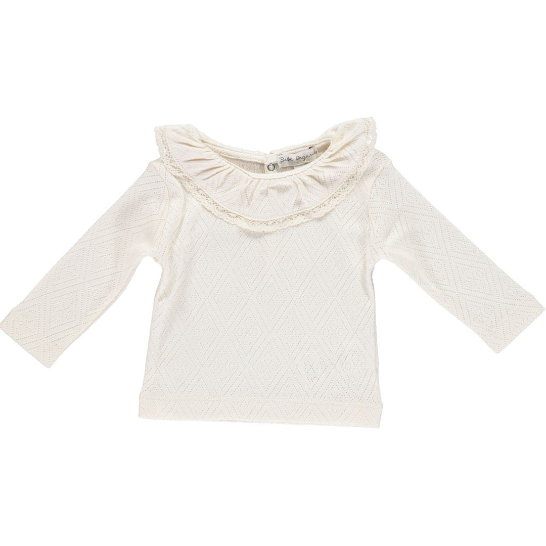 Bebe Lace Top Natural - pointelle Tops Bebe Organic 