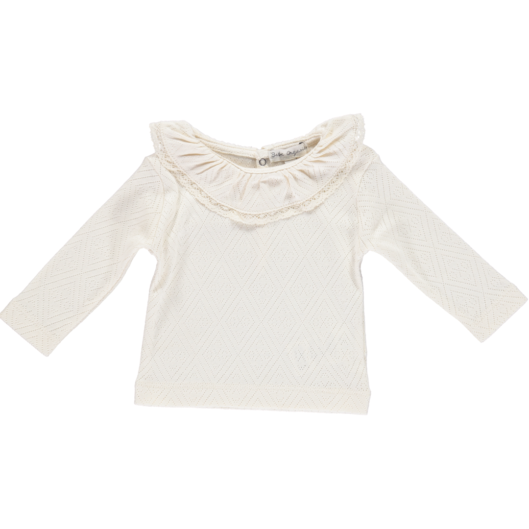 Bebe Lace Top Natural - pointelle