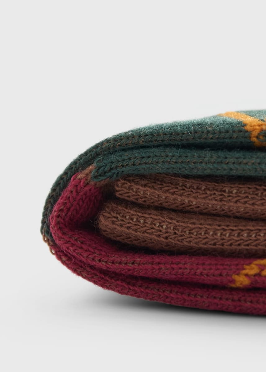 Crew Cotton Blend Argyle Sock - Brown