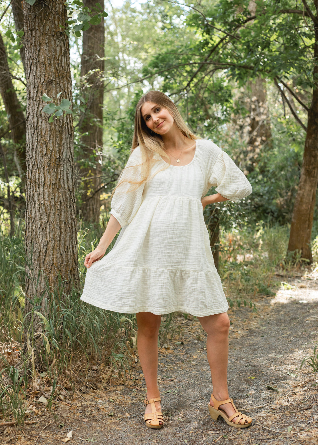 Sumin Cotton Gauze Dress - Cream