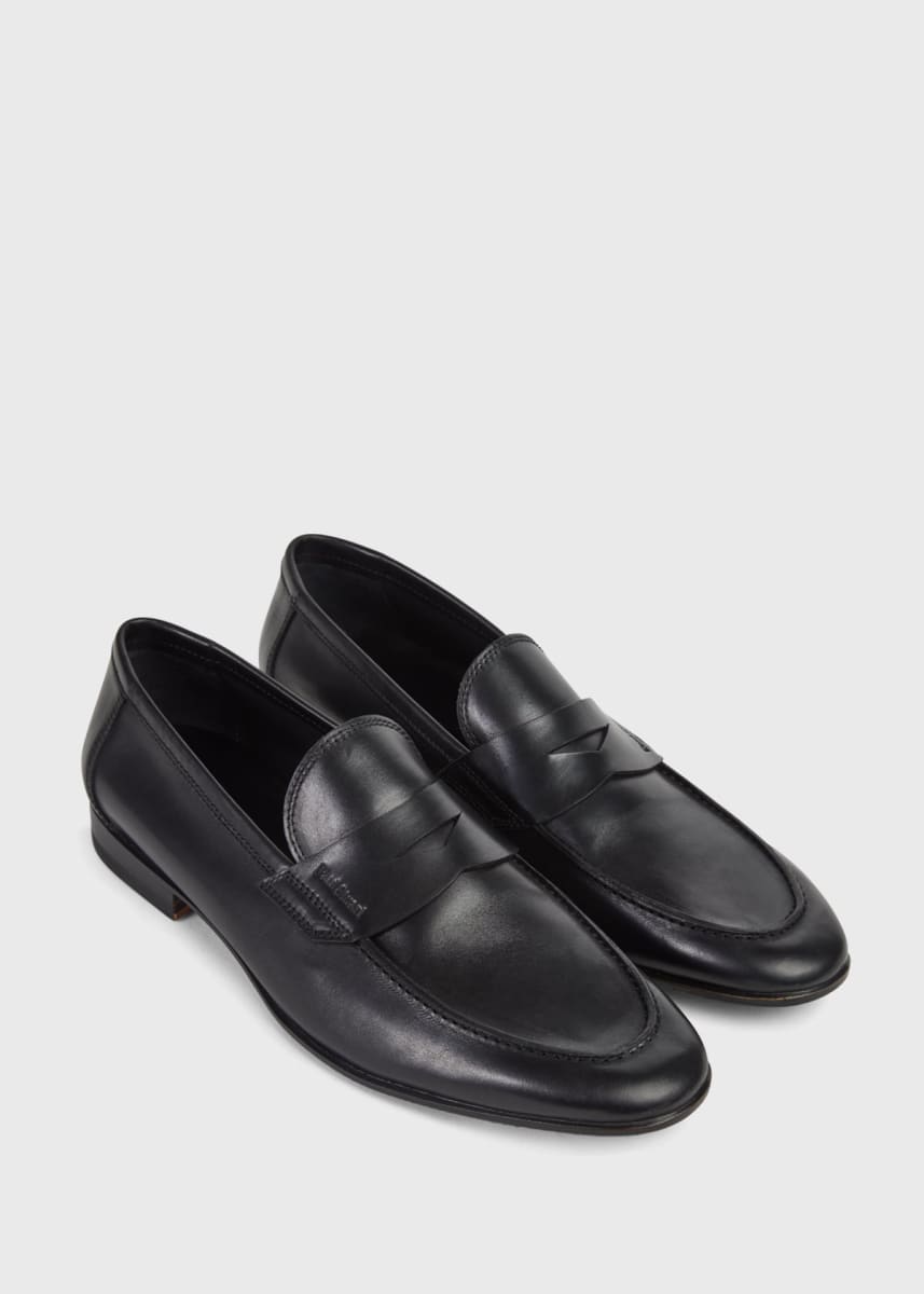 Harlan Leather Penny Loafer - Black Calf