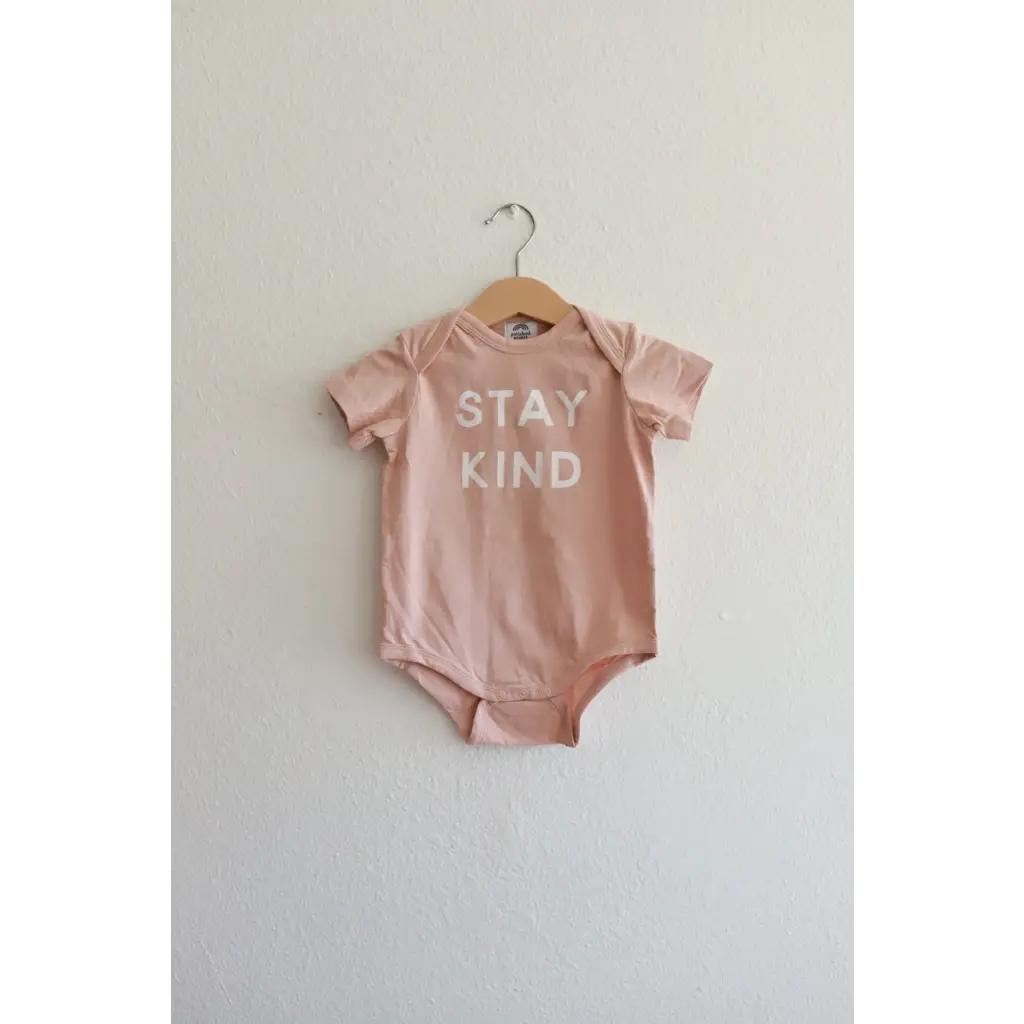 Stay Kind Organic Baby Bodysuit - Rose Dust