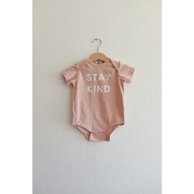 Stay Kind Organic Baby Bodysuit - Rose Dust