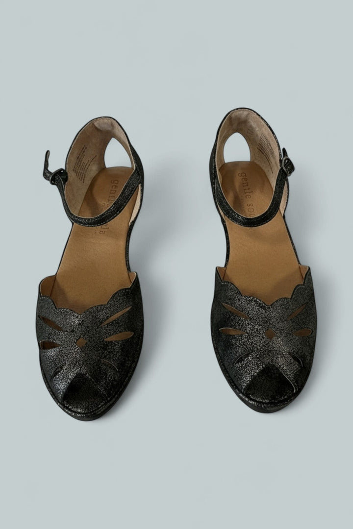 Women's Lily Moon Leather Wedge Flats - Graphite