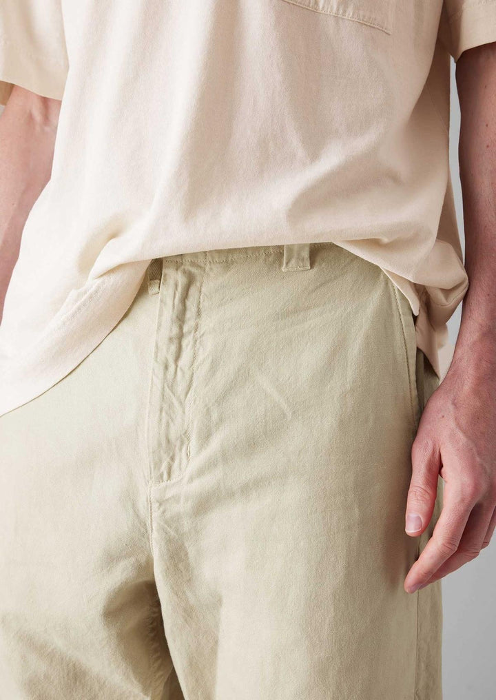 Rory Cotton Linen Drawstring Pants Wood Ash