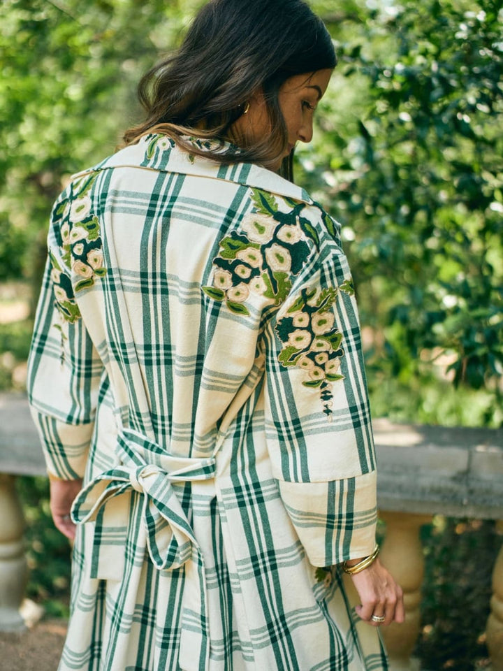 Melly Jacket x McKenzie DePinto - Cream Green Plaid With Larsen Floral