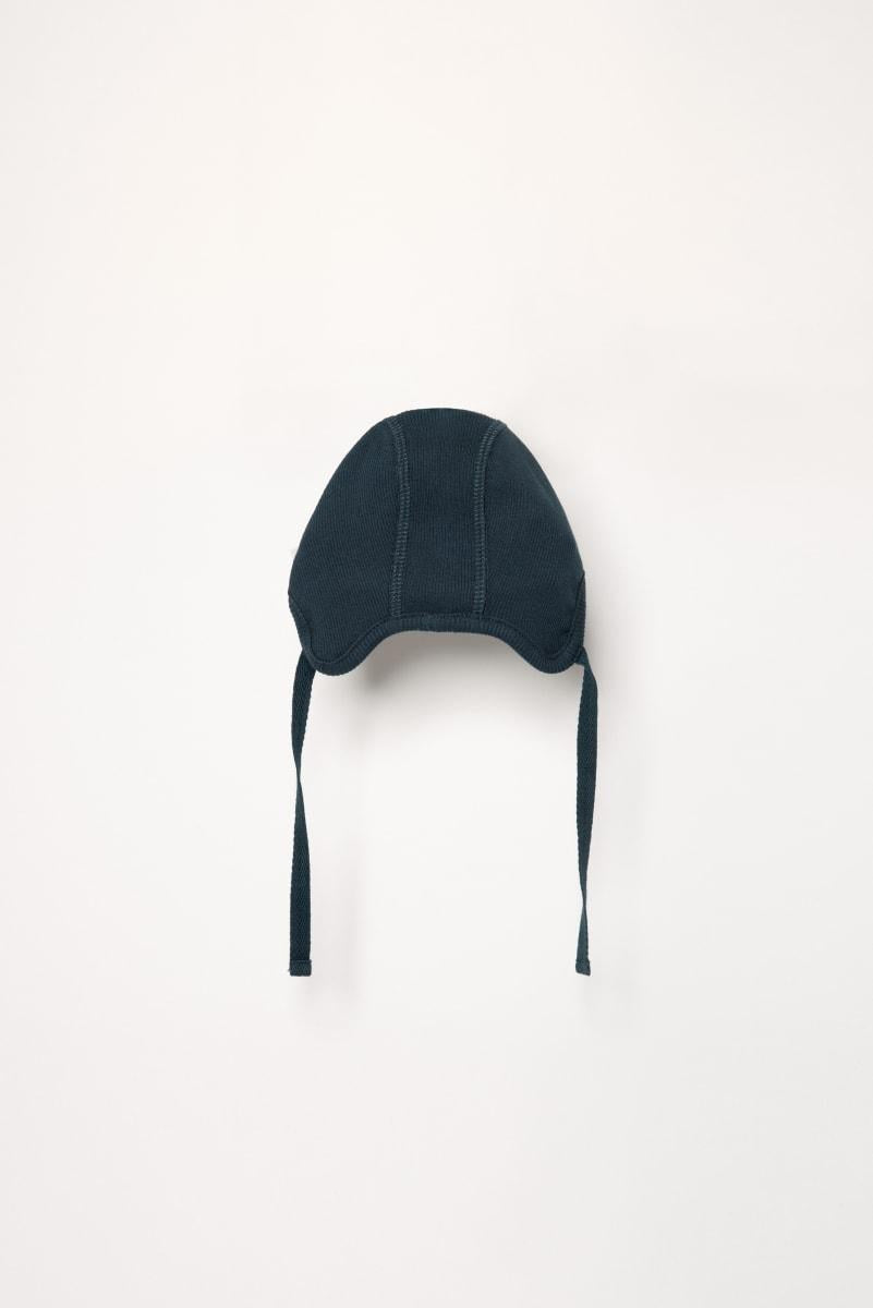 Organic Ribbed Helmet Cap - Navy