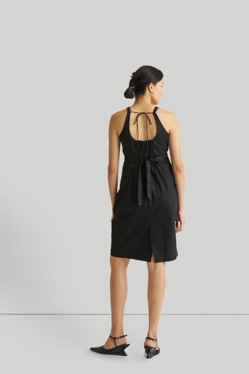 Fitted Knee Length Dress - Black