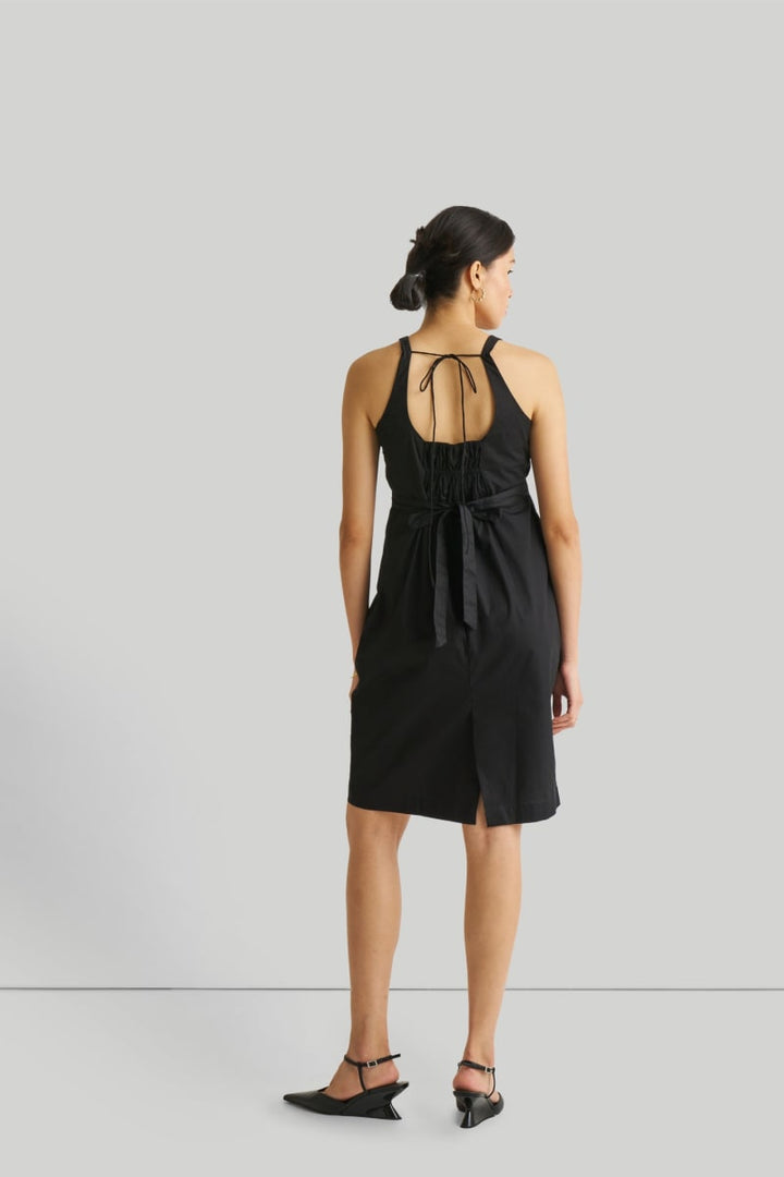 Fitted Knee Length Dress - Black
